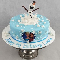 Frozen Cake - Olaf  with Image Elsa & Anna Cake (D,V)